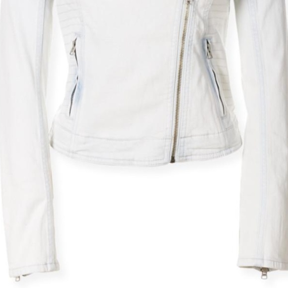Aeropostale Light-Wash Denim Moto Jacket Brand New - Picture 4 of 6